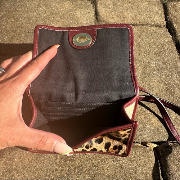 Coach Leopard Print Colorblock Mini Wallet Crossbody - Picture 6 of 7